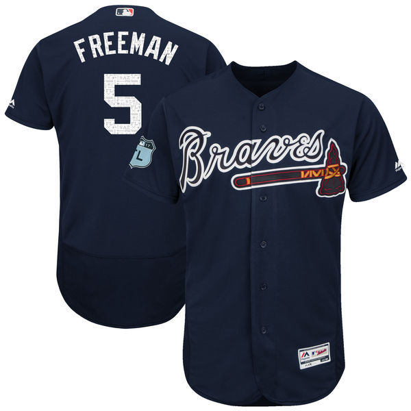 2017 MLB Atlanta Braves #5 Freeman Blue Jerseys->->MLB Jersey